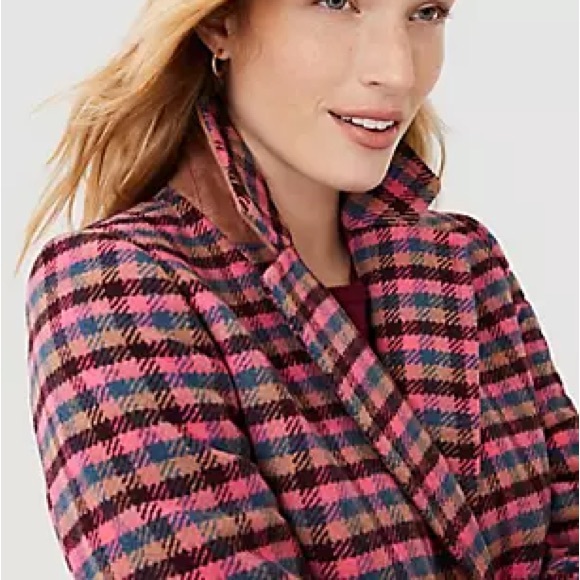 Ann Taylor Chesterfield Checked Coat S - Picture 2 of 7